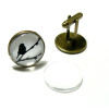 20 pieces: PAX 10 supports Boutons de manchettes 18mm BN118897 ARGENT PLATINE et 10 cabochons