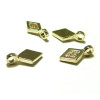 Belieres à Coller forme Losange 16mm metal, attache pendentif couleur Doré
