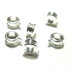 Pendentifs bélières métal 10x8mm – Argent Vif