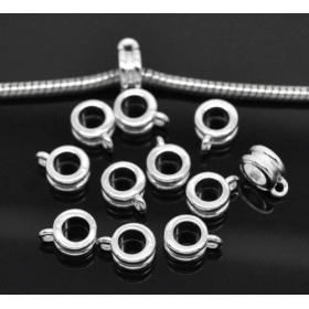Pendentifs bélières métal 10x8mm – Argent Vif