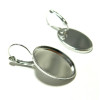 1 paire de support de Boucle d'oreille dormeuse qualité OVALE 18 par 25mm couleur Argent Platine BN1112111 