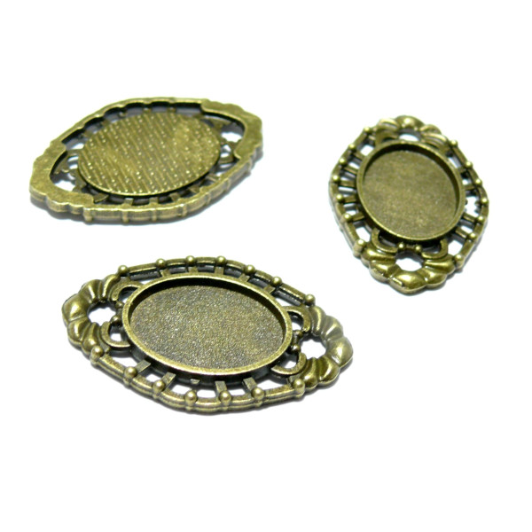 Connecteurs ARTY Ovale 13 par 18mm metal couleur Bronze