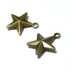 Pendentifs Breloque Étoiles Biface 3D 21mm – Métal Couleur Bronze