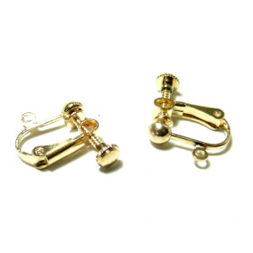 supports de Boucles d'oreille à Vis couleur Or Clair avec attache qualité Laiton