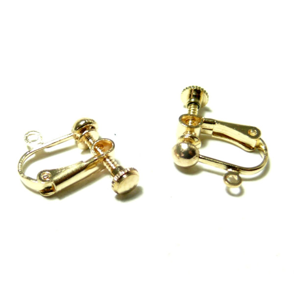 supports de Boucles d'oreille à Vis couleur Or Clair avec attache qualité Laiton