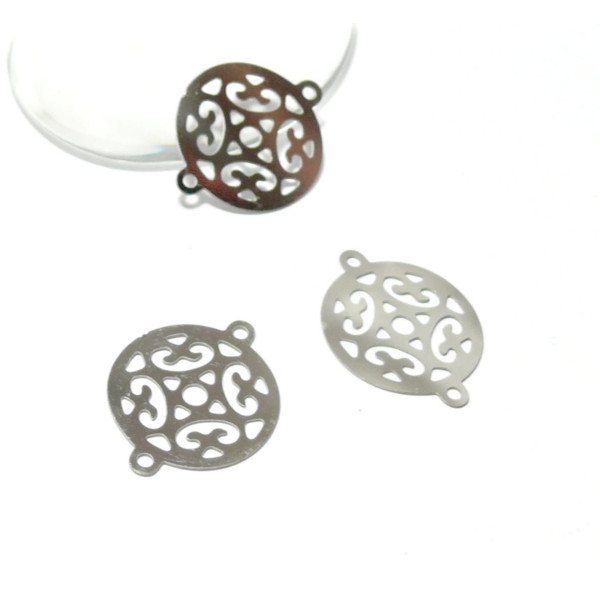 Estampes Connecteur couleur Argent Platine en Acier Inoxydable pour création de bijoux raffinés