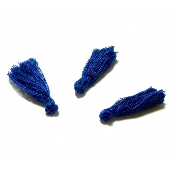 Mini pompons breloque passementière Bleu Nuit environ 30mm