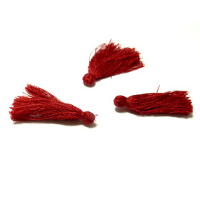 Mini pompons breloque passementière Rouge Foncé environ 30m