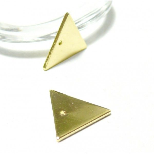 170929160454  PAX 10 pendentifs Triangle qualité Laiton Couleur Argent Vif
