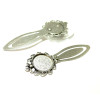 Supports de Marque Page ARTY 20mm pour cabochon – Métal Argent Antique