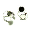 170420140753 PAX 5 supports  bague 12mm Double Cabochons metal couleur Argent Vif