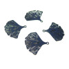 Estampes pendentif filigrane Ginkgo couleur Bleu Gris de 20 par 25mm
