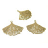Estampes pendentif filigrane Ginkgo couleur Beige de 20 par 25mm