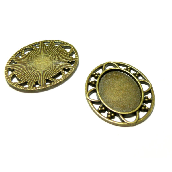 connecteurs ARTY Ovale 18 par 25mm metal couleur Bronze