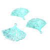AE113811 Lot 4 Estampes pendentif filigrane Ginkgo couleur Vert de 20 par 25mm