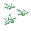 AE116420 Lot 4 Estampes pendentif filigrane Grue Origami couleur Noire de 15 par 20mm
