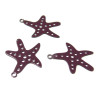 AE116774 Lot 4 Estampes pendentif  Etoile de Mer Ajourée couleur Rouge de 12 par 21mm