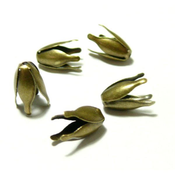 Coupelles caps embouts Forme Tulipe BRONZE 13 par 8mm