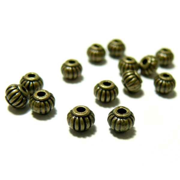 Perles Intercalaires Potiron 4x5mm – Métal Couleur Bronze