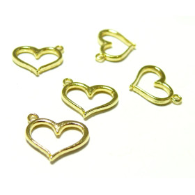 Breloques Pendentifs Coeur 16x13mm Métal Doré