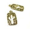 Pendentifs Cactus Martelé 24mm metal couleur Doré
