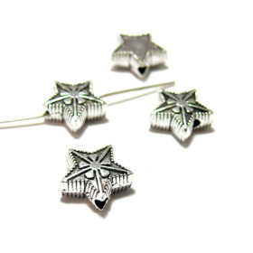 PS11015702 PAX 25 perles intercalaires Trèfle 8mm metal couleur Argent Antique