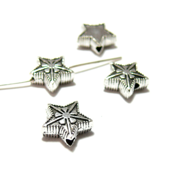 PS11015702 PAX 25 perles intercalaires Trèfle 8mm metal couleur Argent Antique