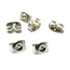 Embouts pour Boucle d' oreille Puce couleur Argent Platine 6 par 4mm
