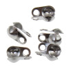150706143037-4 PAX 250 Embouts Fermoirs à plier Cache Noeud couleur Argent Platine pour chaine billes 2.4 et 3mm