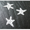 AE116774 Lot 4 Estampes pendentif Etoile de Mer Ajourée couleur Blanc de 12 par 21mm
