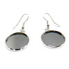 Supports de Boucle d'oreille crochet Qualité 12mm métal couleur Argent Platine