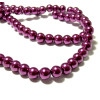 H4DB35 1 fil d'environ 210 perles de verre nacré VIOLET MAGENTA 4mm 