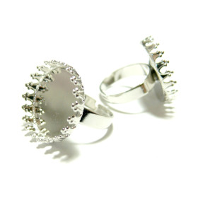 10 bagues griffe anneau qualité 20mm Argent platine materiel pour bijoux