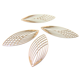 Estampes Pendentif Filigrane Grand Ovale Oblong Beige 15x40mm