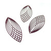 AE118987 Lot de 4 Estampes pendentif  filigrane Grand Ovale Oblong Noir 15 par 40mm