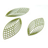 Estampes Pendentif Filigrane Grand Ovale Oblong Vert Kaki 15x40mm