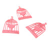 Estampes pendentif  filigrane Cage et Oiseau couleur Rose Bonbon 23 par 15mm