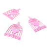 Estampes pendentif  filigrane Cage et Oiseau couleur Rose 23 par 15mm