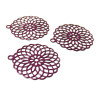 Estampes pendentif filigrane Rosace Violet Pourpre 28 par 30mm