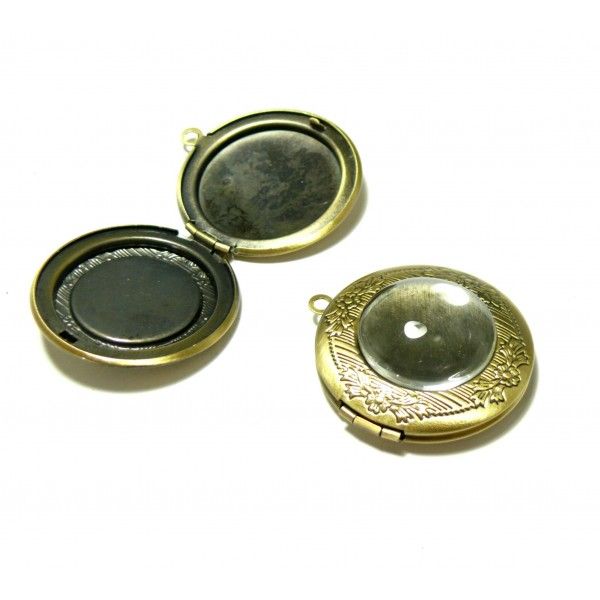 Lot de 5 pendentifs médaillon pour cabochon 20mm 2Z6813 metal couleur Bronze