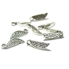 Pendentifs breloque PASTEQUE 3D Biface couleur Argent Antique