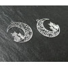 Estampes pendentif filigrane Chats et Lune Argent Vif 20 par 25mm