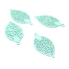 Estampes pendentif filigrane Feuille Bleu Ciel de 20mm