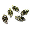Pendentifs connecteur Fleur Ovale Vintage métal couleur Bronze