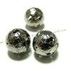 4 pieces perles ref P59Y 20mm argent noir fleurs 