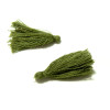 Mini pompons breloque passementière Vert Kaki environ 30mm