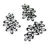 Estampes pendentif filigrane Grappe de Fleurs Noires 35 par 16mm