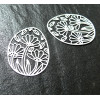 Estampes pendentif filigrane Fleurs Zen, Sakura Blanc 30 par 24mm