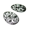 Estampes pendentif filigrane Fleurs Zen, Sakura Noir 30 par 24mmpar 24mm