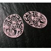 AE114135 Lot de 4 Estampes pendentif filigrane Fleurs Zen, Sakura Noir 30 par 24mm